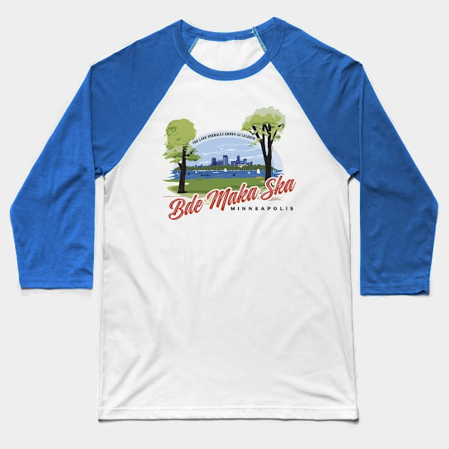 Bde Maka Ska Baseball T-Shirt by MindsparkCreative